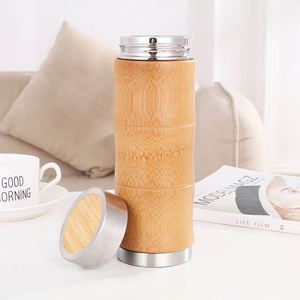 Home Fashion Goods 450ml Wood Design <b>Thermos</b> Cup Stainless Steel Tumbler with Good Insulation Effect Water <b>Bottles</b> Handled - Product Image 4