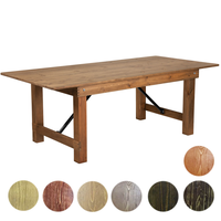 Q-78 Rustikaler Kiefernholz-Klapptisch Antikes Vintage-Design Robust Belastbar für Hochzeiten Bankette Veranstaltungen Vermietung