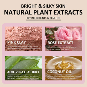 <span class=keywords><strong>Masque</strong></span> facial en <span class=keywords><strong>argile</strong></span> <span class=keywords><strong>rose</strong></span> Kaolin, naturel et biologique, pour éclaircir la peau, raffermir, réduire les pores, nettoyer en profondeur les points noirs, marque privée - Product Image 3