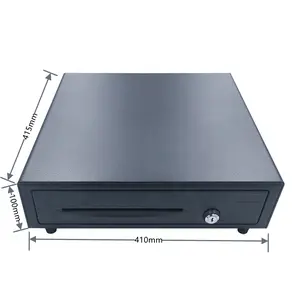 High quality 410mm smart heavy duty stainless steel rj11 money safe electronic pos system box flip top cash drawer for pos