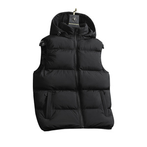 Chaleco Deportivo para Exteriores, Negro, con Capucha, Grueso, de Poliéster, con Múltiples Bolsillos, Impermeable, para Uso Diario - Product Image 1