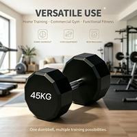 Haltère de musculation en acier à douze faces et revêtement TPU pour l'entraînement des bras et du corps, durable, antidérapant, avec logo personnalisé