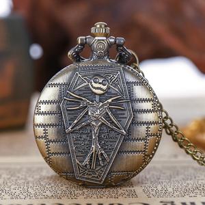 Clásico antiguo Retro Navidad Horror calavera cuarzo reloj <span class=keywords><strong>de</strong></span> bolsillo dibujos animados animación Flip Cover regalo <span class=keywords><strong>de</strong></span> moda - Product Image 1
