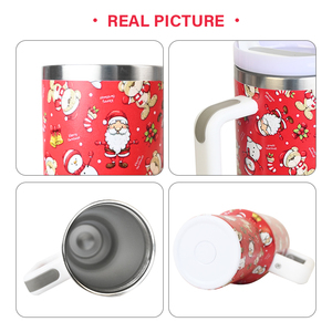 Tasse de Noël gravée en acier inoxydable H2.0 40 oz avec poignée - Product Image 6