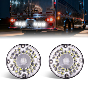 2 feux arrière ronds blancs à 36 LED de 7 pouces avec montage en surface à 4 trous pour camping-cars, camions, remorques, bus, fourgonnettes, 10-30V, IP65 - Product Image 1