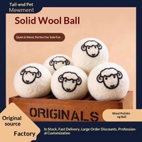 Balles de jeu pour chat en laine naturelle, design mouton mignon, modernes et décontractées, jouets interactifs silencieux pour animaux de compagnie, pour chats d'intérieur, pour le jeu autonome, le soulagement de l'ennui et l'exercice