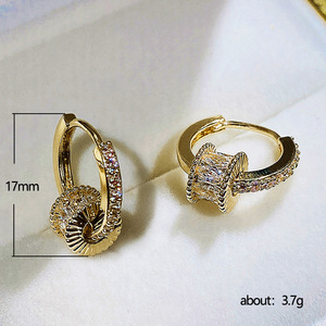 Orecchini a Cerchio Staccabili per Donne, Forma Sottile a Vita di Moda, con Cristalli Pavé, Accessori Quotidiani alla Moda - Product Image 5