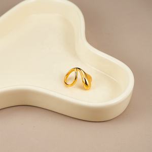 Anillo Midi de Latón Chapado en Oro de 18K, Diseño de Corazón Pequeño y Sólido, Color Rosa, para Mujer, Accesorios, Anillo de Dedo, R234210 - Product Image 5