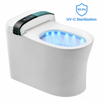 CE WC intelligent allongé avec buse autonettoyante automatique, siège chauffant, lavage féminin, siphon en P/S, capteur de pied et télécommande