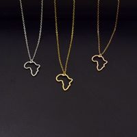 Collier en acier inoxydable à la mode avec drapeau d'Israël, collier personnalisé avec carte du pays, bijoux pour femmes, voyage, collier avec carte du monde d'Afrique