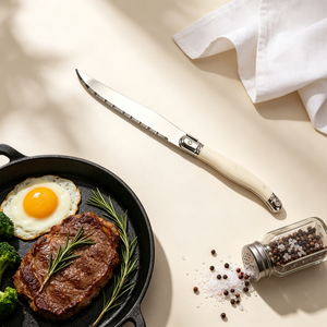 Collection <span class=keywords><strong>de</strong></span> luxe <span class=keywords><strong>Laguiole</strong></span>, couteau à steak écologique pour le camping, cuillère et fourchette en acier inoxydable <span class=keywords><strong>de</strong></span> qualité alimentaire, 4 pièces, manche en ABS, <span class=keywords><strong>couverts</strong></span> - Product Image 5