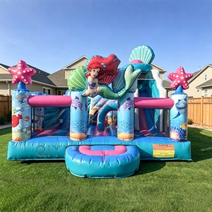 Grande structure gonflable <span class=keywords><strong>de</strong></span> type château gonflable, personnalisée avec un thème <span class=keywords><strong>de</strong></span> princesse, en PVC <span class=keywords><strong>de</strong></span> haute qualité, avec toboggan - Product Image 1