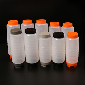 Botellas de Plástico Suave con Doble Cabeza Dosificadora de 12oz, 16oz y 20oz, con Tapa Giratoria para Salsas y Condimentos, para Restaurantes - Product Image 1