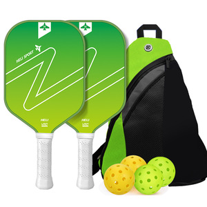 Juego de Palas de Pickleball Heli Sport T700 de Fibra de Vidrio, Equipo de Entrenamiento con Bolsa de Transporte y Pelotas - Product Image 1