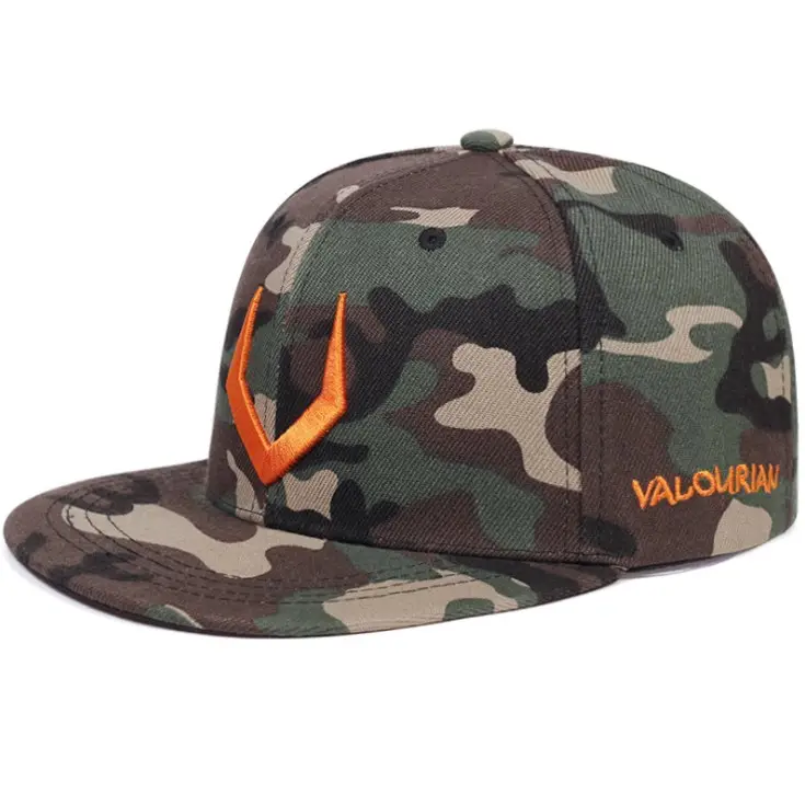 Cappello da camionista sportivo da caccia in acrilico Camo Snapback con Logo ricamato personalizzato