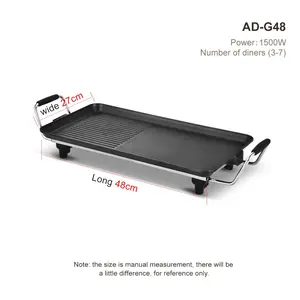 Andong-parrilla eléctrica de mesa para barbacoa, plancha plana antiadherente con recubrimiento, placa de cocina para cocinar sin humo