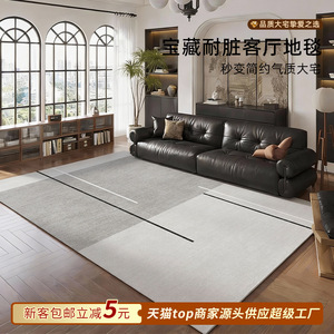 EIFFEL HOME Area <b>Rug</b> Velvet <b>Grey</b> Stripe Polyester Waterproof Stain Resistant <b>Living</b> <b>Room</b> Bedroom Study - Product Image 4