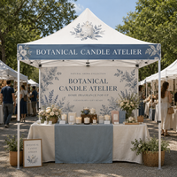 Kit complet de stand d'exposition pliable avec housse de table et toile de fond, tente d'exposition avec logo personnalisé
