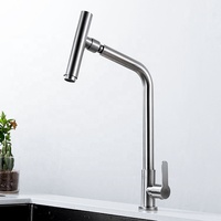 Robinet d'évier de cuisine en acier inoxydable 304 robinets d'eau froide simples robinet d'eau d'évier rotatif à 360 degrés