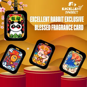 Wholesale Blessed fragrance Double Side printed long lasting The Rabbit Fragrance Scented Premium Hanging Air Freshener