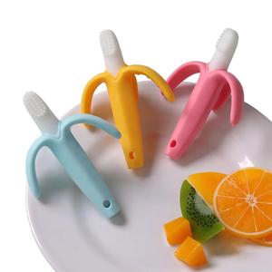 Spazzolino da denti per bambini massaggiagengive in Silicone per alimenti giocattolo lenitivo per la dentizione <span class=keywords><strong>a</strong></span> forma di bastoncino di Banana <span class=keywords><strong>a</strong></span> tre foglie - Product Image 2