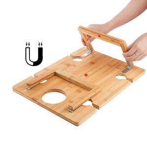 <b>Bamboo</b> Portable Folding <b>Table</b> 43x32x17.8cm With Wine Holder Outdoor Use - Product Image 4