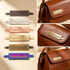 Handmade Metal <b>Name</b> <b>Tag</b> Debossed Lettering Gold Color Classic Style for Handbag Accessories - Product Image 3