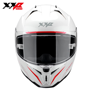 Casques de moto intégraux avec grand spoiler, double visière, boucle à dégagement rapide, taille S-XXL, XXP VINDICATOR SOLID Blanc DOT ABS - Product Image 2