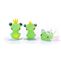 Figurine de grenouille en verre soufflé à la main, miniature, ornement mignon, grenouille verte, décoration de bureau, jardin féerique, terrarium, cadeau, objet de collection