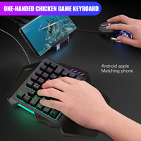 Honcam Clavier de jeu à une main RVB rétroéclairé 35 touches Mini clavier de jeu portable Contrôleur de jeu ergonomique pour PC Gamer