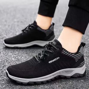 Zapatillas Deportivas Negras de Malla con Punta Redonda, Cordones, Entresuela Transpirable de EVA y Suela de Goma para Todas las Temporadas - Product Image 3