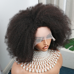 Mật độ 250% afro kinky xoăn ren phía trước tóc giả màu sắc tự nhiên afro <span class=keywords><strong>Bob</strong></span> tóc con người tự nhiên chân tóc 13x4x2 ngắn tóc giả tóc con người - Product Image 2