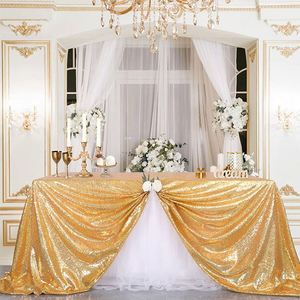 Nappe rectangulaire neuve, nappe à paillettes dorées brillantes pour la décoration de mariage - Product Image 6