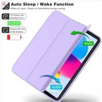 Étui souple en TPU triple pliage avec porte-crayons pour iPad 10e génération 10,9 pouces 2022