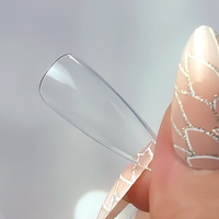 100% PMMA 500 pièces/boîte Capsules d'ongles à couverture complète French à pointe en griffe, extra courtes, longues, forme Stiletto, en gel souple