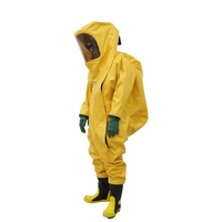 Combinaison de protection chimique de niveau A, en polyéthylène chloré (CPE), coutures soudées par ultrasons, équipement de protection contre les risques chimiques élevés