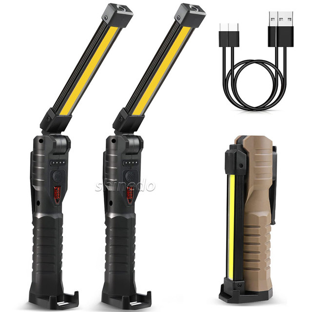 Work Light Car Repair Hand Rechargeable 360 Degree Rotate Lamp Magnet Foldable LED Professional Mechanic Flashlight