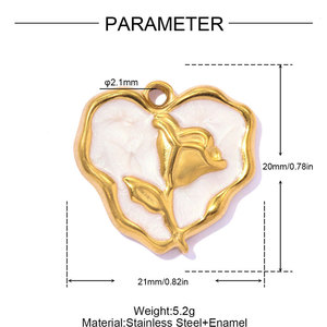 Dijes de Corazones de Lujo en Acero Inoxidable 316L con Baño de Oro PVD de 14k/18k, Resistentes al Agua, para Fabricación de Joyería, Pulseras y Collares - Product Image 3