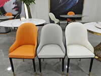 Chaises de salle à manger modernes en cuir PU avec cadre en métal, chaises de cuisine rembourrées avec pieds en métal pour la maison, le salon, l'hôtel