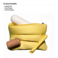 Pochette de toilette de voyage réutilisable en silicone avec logo, pochette de beauté à bulles, sac à maquillage rembourré en néoprène recyclé, logo personnalisé