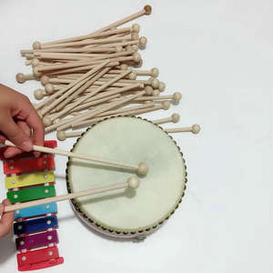 Mazze di legno piccole bacchette musicali bacchette di legno bacchette a percussione mazze per tamburo a mano Glockenspiel xilofono xiloblocchi campane - Product Image 4