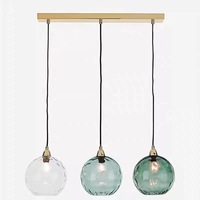 Suspension minimaliste nordique hauteur réglable galvanoplastie dégradé boule de verre facile à suspendre pour Restaurant barre de chevet