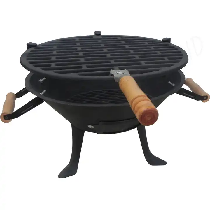 Portable Cast Iron Charcoal Grills - BBQ Grill for Picnic