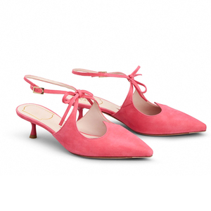Zapatos de tacón de diseño con cordones, parte superior de cuero de ante, punta afilada, últimos modelos de tacones para damas, zapatos de mujer. - Product Image 1