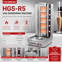 Machine à shawarma au gaz 5 brûleurs pour poulet, prix de gros Chine, en vente