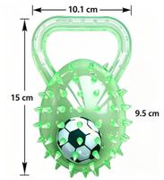 Jouet à mâcher pour chien TPR Squeaky Kettlebell Spiky, balle de football texturée, durable, facile à saisir, interactif, pour le nettoyage des dents