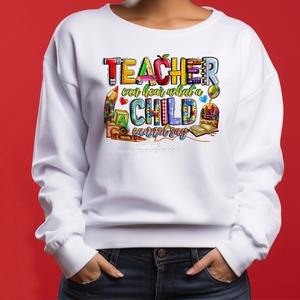 L'insegnante può sentire ciò che un bambino non può dire autismo Puzzle pezzo di trasferimento DTF stampa ferro su adesivo sacchetti indumento abbigliamento - Product Image 3