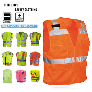 Custom Logo Plus Size Simple Hi Vis Security Tool Vest New Manufacture Safety Reflective <b>Clothing</b> - Product Image 1