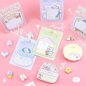 Bloc de Notas Kawaii Serie Vida Diaria, Papelería Coreana Linda, Autoadhesiva, Magnética, Material PET, para Oficina y Escuela - Product Image 1