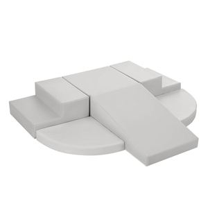 Structures d'escalade pour bébés et enfants, 6 blocs en mousse souple en cuir PU pour activités d'escalade et de ramper en intérieur - Product Image 1